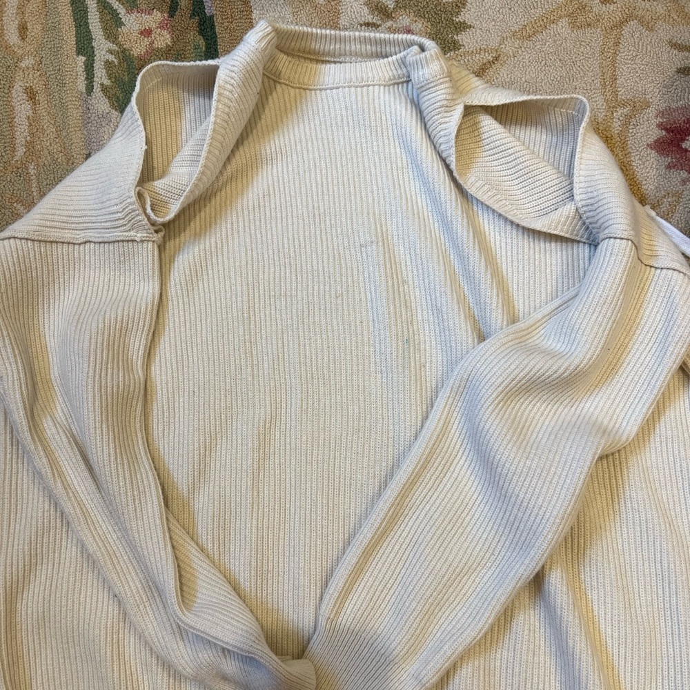 Hollister beige open shoulder sweater